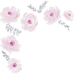 Bedtime Originals Blossom Pink/Gray Watercolor Floral Wall Decals