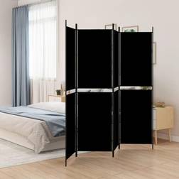 vidaXL Black, 6-Panel Balcony Screen Room Divider