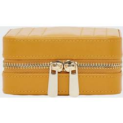 Wolf Maria Square Quilted Zip Jewelry Case MUSTARD