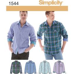 Simplicity 1544 Men's Button Up Dress Shirt Sewing Pattern, 34-42