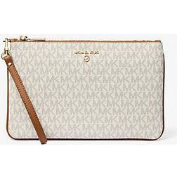 Michael Kors Large Logo Wristlet - Vanilla/acorn