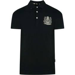 Aquascutum Aldis Crest Chest Logo Polo Shirt - Black