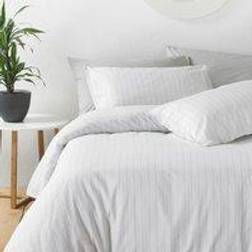 The Linen Yard King Duvet Cover Grey, White