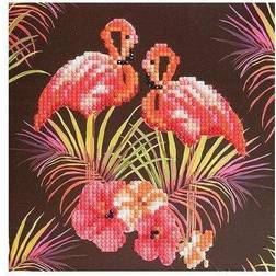 Crystal Art Pink Flamingos 18x18cm Card