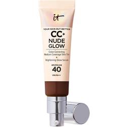 IT Cosmetics CC+ Nude Glow Lightweight Foundation + Glow Serum SPF40 Deep Bronze