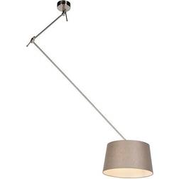 QAZQA Hanging with linen shade taupe Pendant Lamp