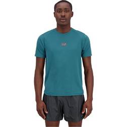 New Balance mens impact at n-vent t shirt tee top green sports running