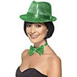 Smiffys Sequin trilby hat, green