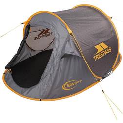 Trespass Waterproof 2 Man Pop Up Tent Patterned Swift2 Grey EACH
