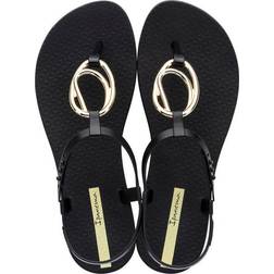 Ipanema Womenss Charm Loop Sandals in Black Rubber