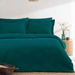 The Linen Yard Teal Waffle 180 Count Duvet Cover White, Blue, Turquoise, Green