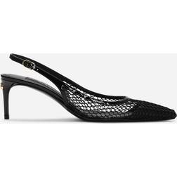 Dolce & Gabbana Patent leather and mesh slingbacks