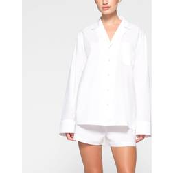 SKIMS Womens Snow Button-up Long-sleeved Cotton-poplin Pyjama Shirt