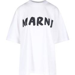 Marni Bio T-Shirt with Logo - Lilly White