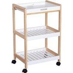 Homcom 3-Tier Bamboo Trolley Table