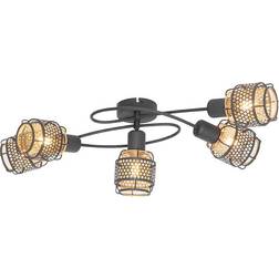 QAZQA lamp black with gold Ceiling Flush Light