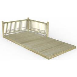 Forest Garden Decking Kit with Balustrades 2 Corner Balustrades 4.8m