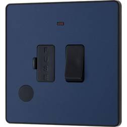 BG Evolve Matt Blue 13A Switched Fused Connection Unit with Power Led Indicator & Flex Outlet