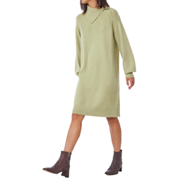 Roman Split Neck Jumper Dress - Pale Green