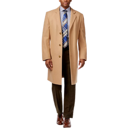 London Fog Signature Wool-Blend Overcoat - Camel