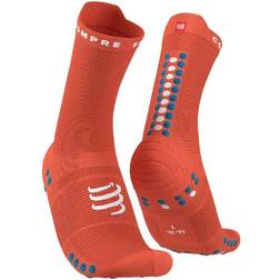 Compressport Pro Racing V4.0 Run High Socks Unisex - Orange/Fjord Blue
