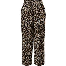 Only Ankle Length Linen Blend Trousers - Sort/Phantom