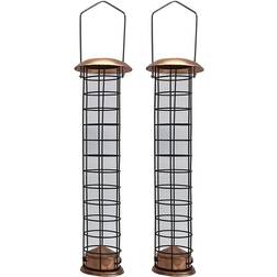 Selections Large Copper Style Hanging Bird Suet Fat Ball Feeder