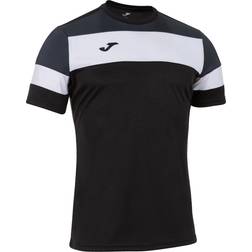 Joma Men's Crew IV Short Sleeve T-Shirts - Black/Dark Grey