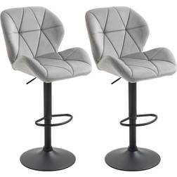 Homcom Swivel Counter Light Grey Bar Stool 114.5cm