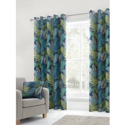 Fusion Tropical Print Eyelet Lined Curtains