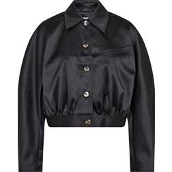 Ganni Cropped Satin Jacket 42/UK