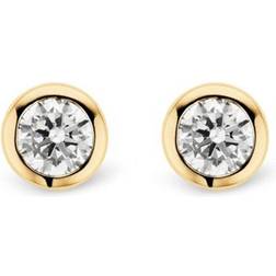 Ti Sento Women's gold plated silver solitaire stud earrings
