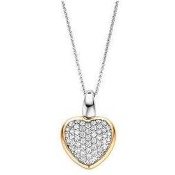 Ti Sento Women's Gold Plated Silver Cubic Zirconia Heart Necklace