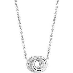 Ti Sento Women's silver cubic zirconia circle necklace