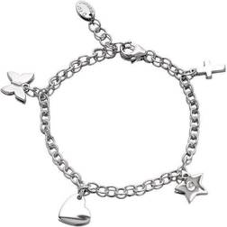 D For Diamond Silver Set Children's Charm Bracelet D8523