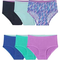 Fruit of the Loom girls breathable 6-pack micro-mesh briefs