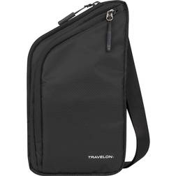 Travelon Black World Essentials Slim Crossbody Bag