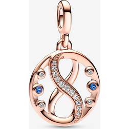 Pandora ME Infinity Symbol Medallion Charm - Rose Gold/Blue/Transparent