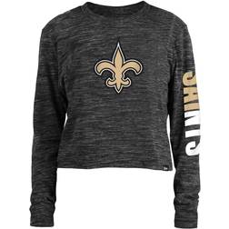 New Era Women's Black Orleans Saints Crop Long Sleeve T-Shirt