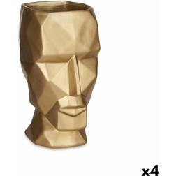 Gift Decor 3D Gesicht Gold Polyesterharz Vase