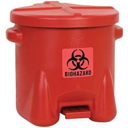 Eagle 10 Gallon Safety Poly Biohazardous Waste Can, Red 945BIO