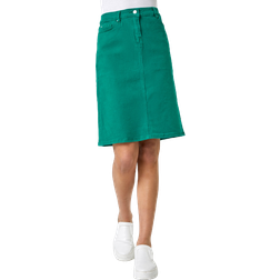 Roman Cotton Denim Stretch Skirt - Green