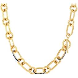 Nomination Drusilla Gold PVD Plated White Enamel T-bar Necklace