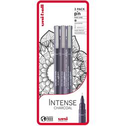 Uni ball PIN Fineliner Intense Charcoal Set of 3