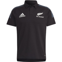 Adidas Men All Blacks Rugby Polo Shirt - Black/Wonder Steel/White