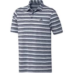 Adidas Men's Two Color Striped Polo Shirt - Collegiate Navy/White