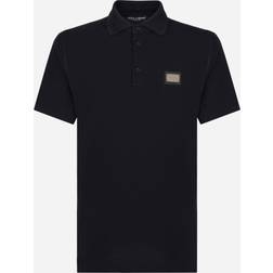 Dolce & Gabbana Cotton piqué polo-shirt with branded tag