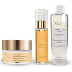 Eclat Skin London Vitamin C Bio Brightening Moisturiser + Refreshing Hyaluronic Acid Toner Vitamin C Collagen Elixir Serum 50ml