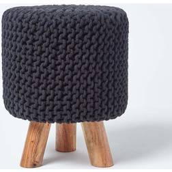 Homescapes Tall Knitted on Legs Foot Stool