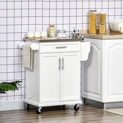 Homcom Rolling Kitchen Cart Trolley Table